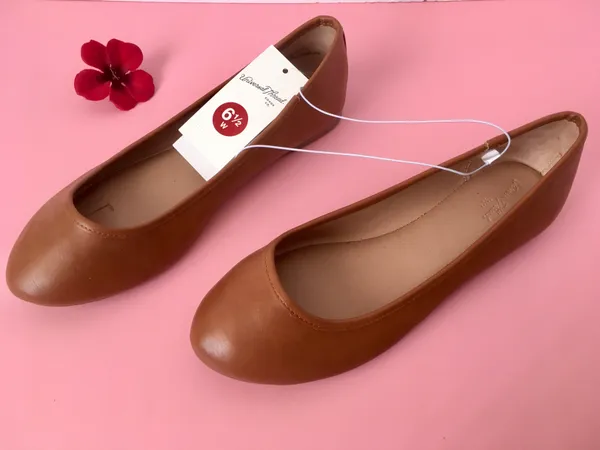 Ballet Flats, Size 6 1/2W Brown - Image 3