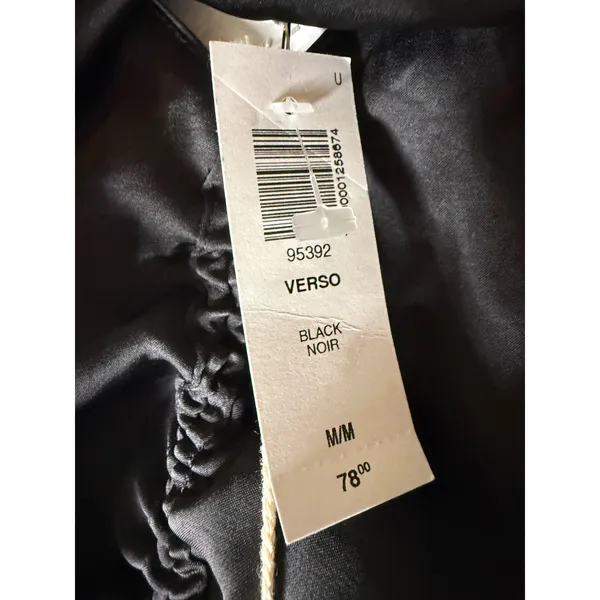 Aritzia Wilfred verso cami black satin rouched front medium NWT - Image 6