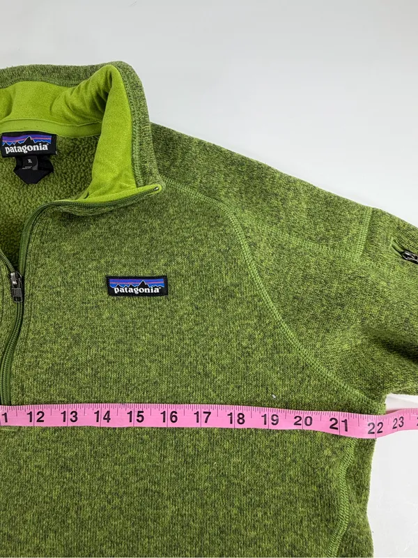 Patagonia Better Sweater Quarter‎ Zip Fleece Pullover Sage Green Womens XL Hike - Image 5