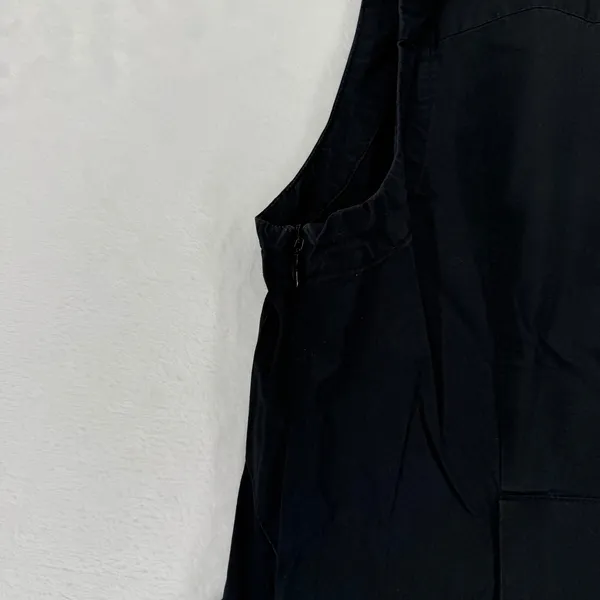 Acler Black Sleeveless Wrap Dress Button Detail‎ Asymmetrical Hem Size US 6 - Image 11