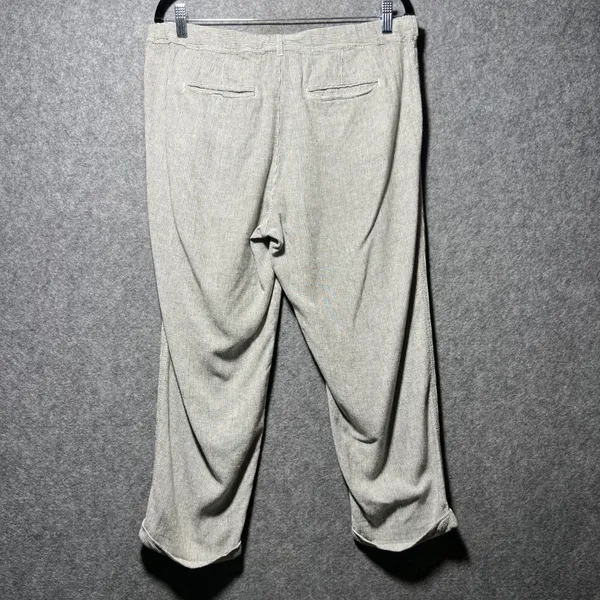 Susina Womens Linen Blend Cropped‎ Lounge Pants Small Pull On Capri - Image 6