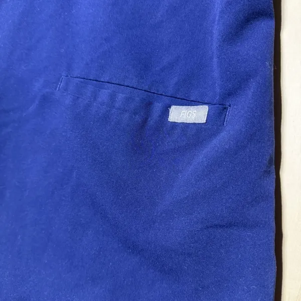 FIGS Womens Small Navy Blue Scrub Top Medical Healthcare Stretch V Neck‎ - Image 3
