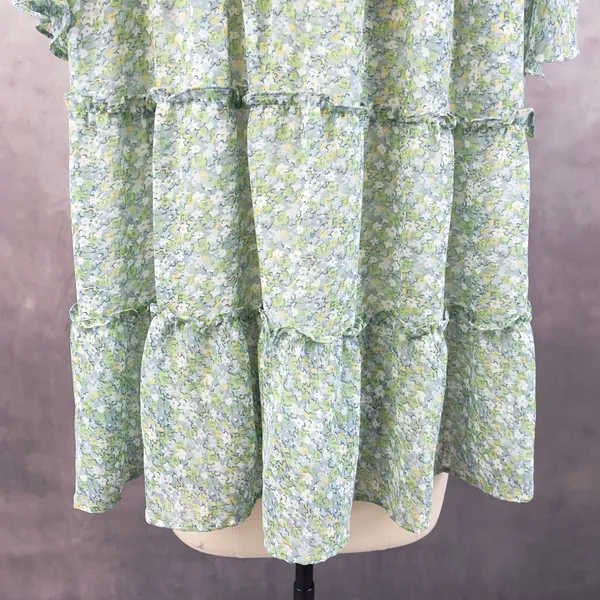 Floral Tiered Ruffle Top Women Medium Crochet Cottage Soft Girl‎ Fairy Prairie - Image 9