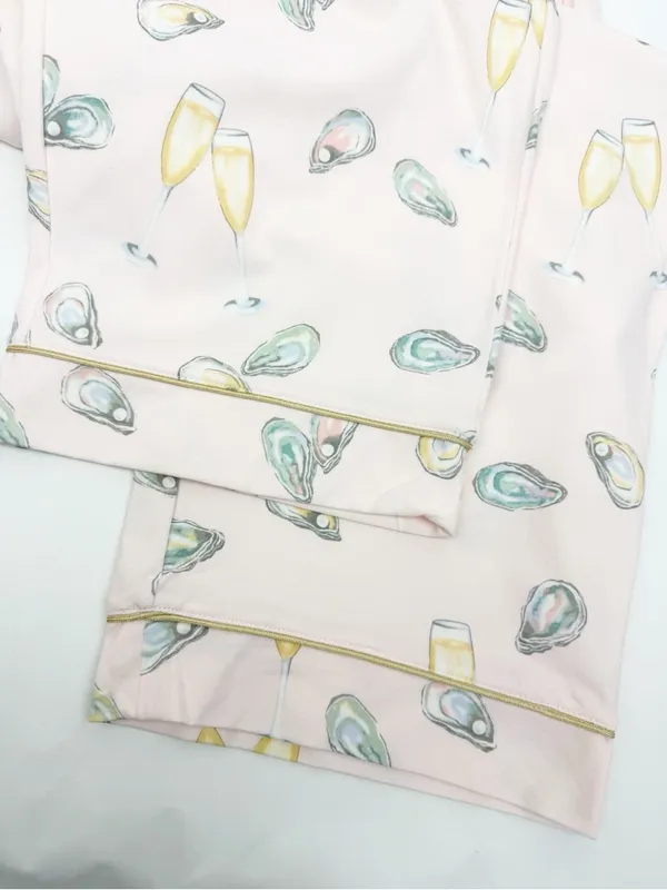 BedHead PJs X Anthropologie Classic Jersey 2 Piece Pajama Set Oysters Champagne - Image 13