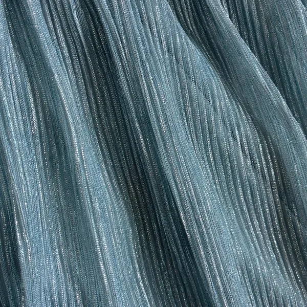 Lulus Light Blue Metallic Pleated Mini Dress V-Neck Open Back‎ 17D1756 Womens S - Image 7