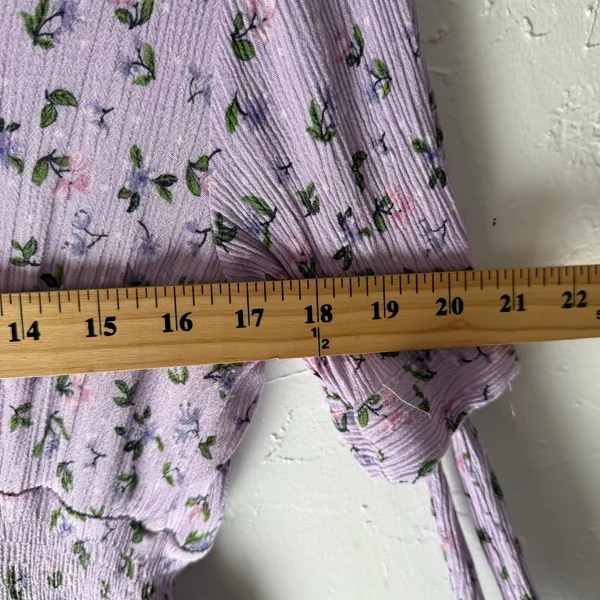 Reborn J Large Purple Floral Cottage Smocked Babydoll Midi‎ Dress Kentucky Derby - Image 7