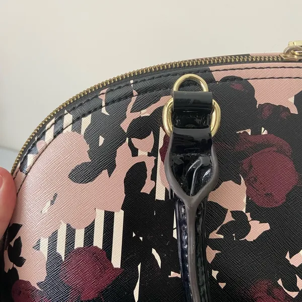 Anne Klein‎ women’s floral pink burgundy black gold hardware shoulder purse zip - Image 9