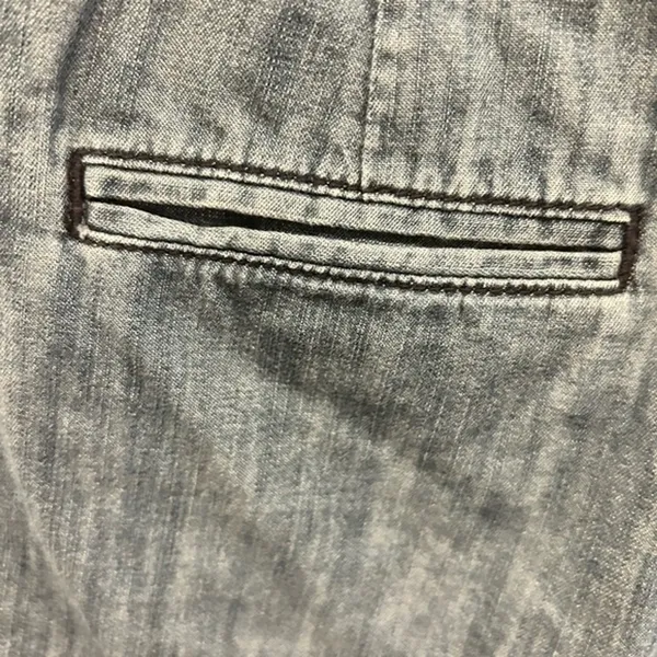 Tommy Hilfiger Womens‎ Blue Denim Chambray Chino Shorts Size 4 Embroidered Logo - Image 5