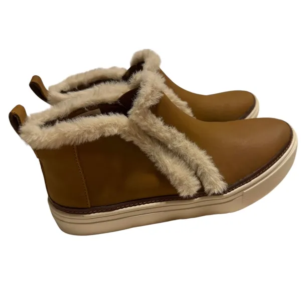 TOMS Women Brown Faux Shearling Trim Ankle Boots Slip On Sneaker Bootie 10018928 - Image 11