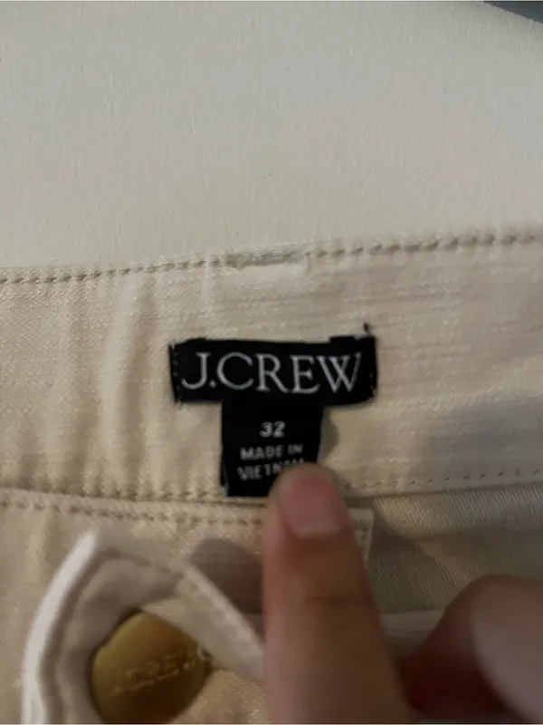 J Crew Cream Camp Pocket Wide Leg Pants 32 High Rise Utility Minimalist Cotton - Image 4