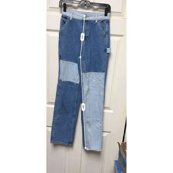 AQB Pacsun Jeans Women's Size 24 Colorblock 90s BF Cargo Carpenter‎ Contrast - Image 4