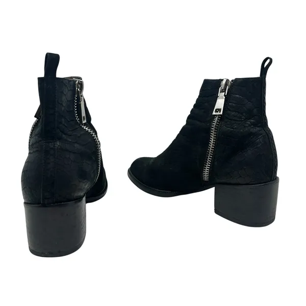 Jeffrey Campbell Ibiza Boone Chelsea Boots‎ Croc Embossed Suede Black US 8 - Image 7