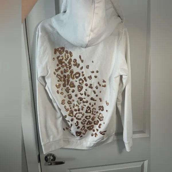 Vintage Y2K Juicy Couture Rose Gold Sequined Cheetah Print Rare Jacket Size XL - Image 2