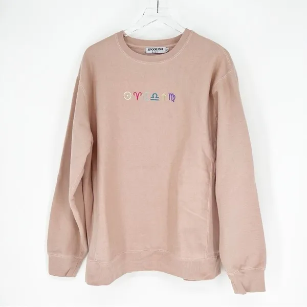 Spoolish by Emily‎ Essen Pink Zodiac Crewneck Sweatshirt Women's XL Celestial - Image 2