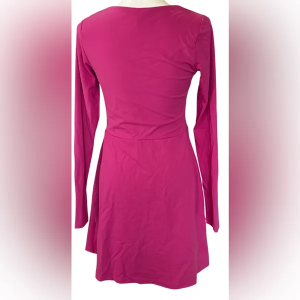 Fit & Comfort Fuchsia Long Sleeve strech Dress - Image 4
