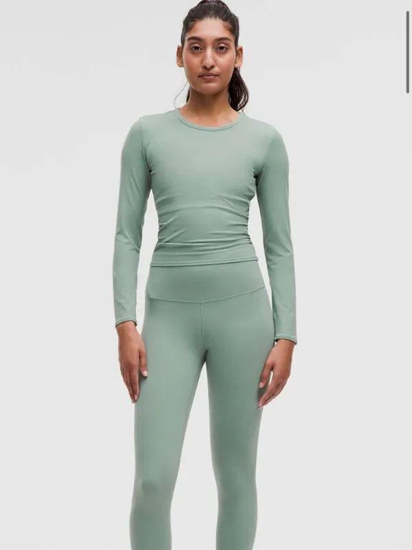 Lululemon All It Takes Back-Twist Ribbed Long-Sleeve Shirt in Crater Blue Size 6 - Image 3