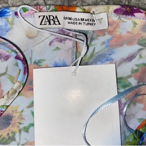 Zara One Shoulder Floral Print Shorts Romper(Size Medium) - Image 9