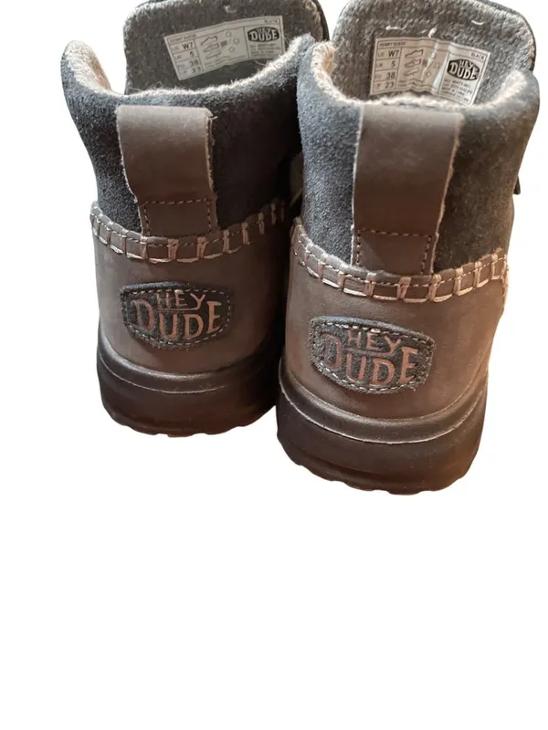Hey Dude wms charcoal gray black suede ankle casual booties sz 7 SKU 10-477 - Image 12
