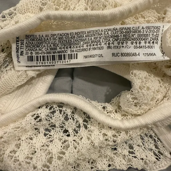 Zara White Crochet Crop Halter Top Size Large. - Image 7