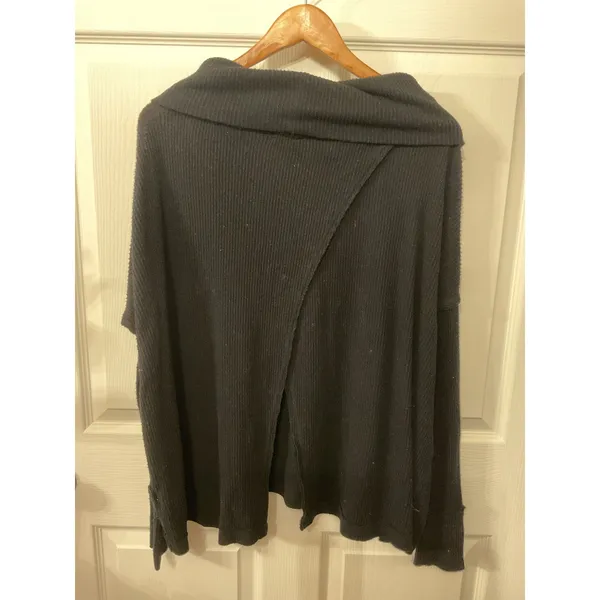 Free People We The Free Juicy Cowl Neck Top Black XS Long Sleeve Draped - Image 9