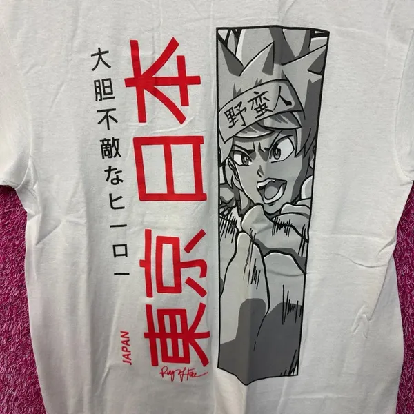 Ring of Fire Puffy Print Japan Anime Streetwear Tee L - Image 2
