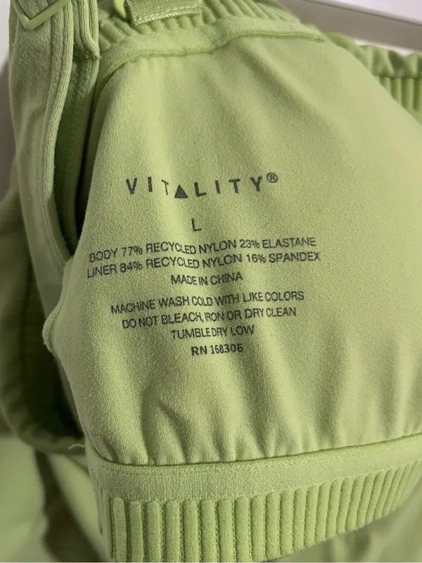Vitality Bandeau Bra Top in Lime Green *Removable Straps* Size Large - Image 3