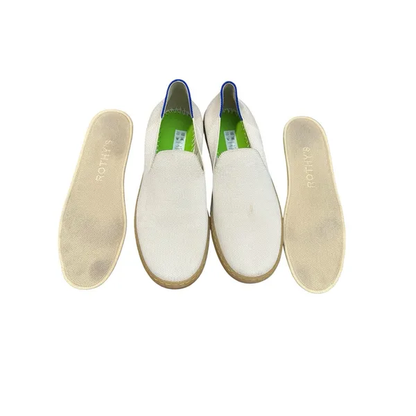 Rothy's The City Slip On Sneakers Womens Size 7.5 Ivory Comfort Flat Gum #S65-1‎ - Image 4