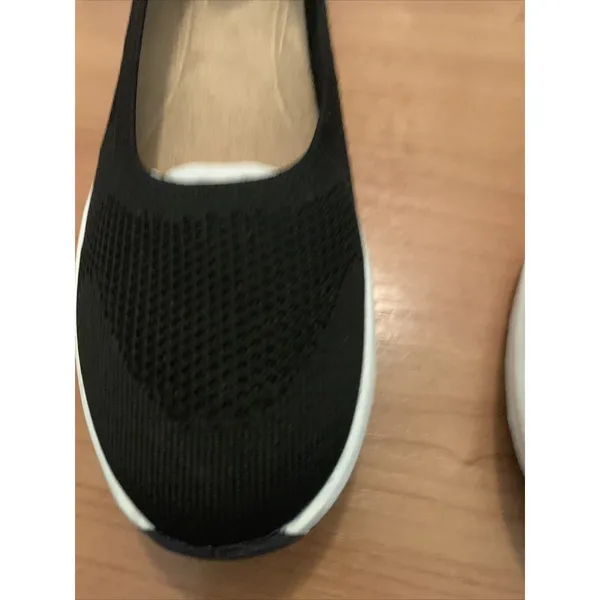 Time And Tru Women's Comfort Black Ballet Flats Shoes Black White Size 8 - Image 4