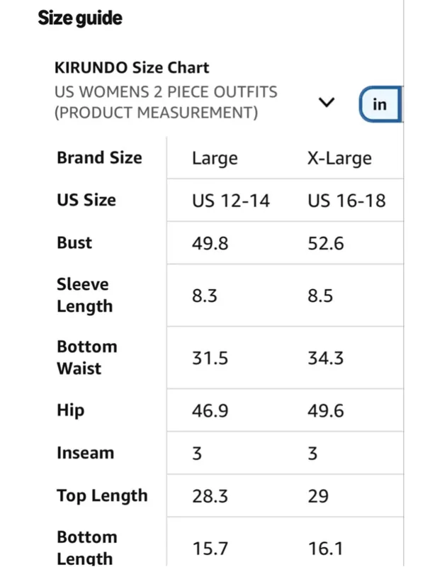 NEW KIRUNDO 2 Piece Sets Lounge Travel Sets Casual Oversized Tshirts Shorts L - Image 5
