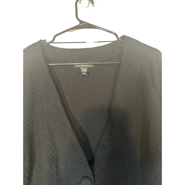 Style & Co Black Ruched Sleeve Button Front Knit Cardigan Women Sz L - Image 5