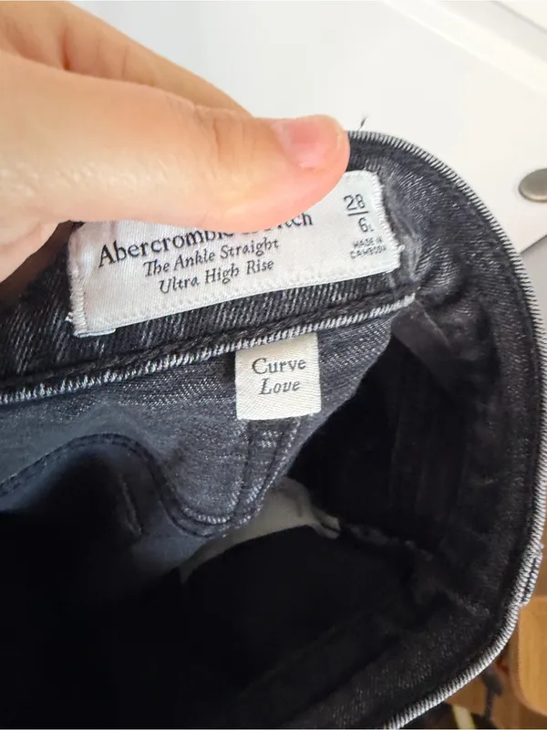 Abercrombie & Fitch Curve Love Ankle Straight Jeans Sz 28/6 Ultra High Rise - Image 11