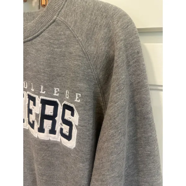 Champion Ferrum College Panthers Gray Crewneck Sweatshirt Womens Large Raglan VA - Image 4
