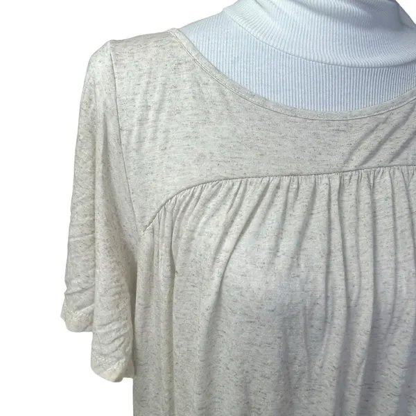 New Free People Tiered Dress Low Scoop Back Oversized Heathered Oatmeal - Image 2