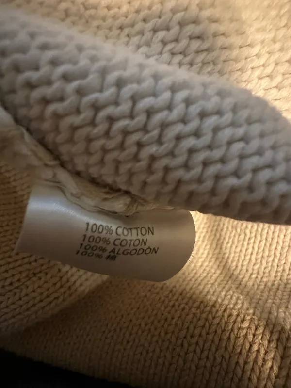 Brandy Melville Brianna Striped Cotton Knit Sweater - Tan & White 160/84A - Image 5