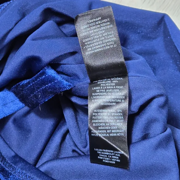 Lulus Masterfully Flirty Dark Blue Velvet Bustier Midi Dress Strapless Small - Image 8