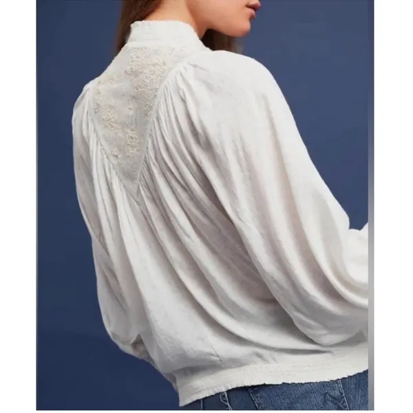 Anthropologie Feather Bone Edda Embroidered Dolman Blouse Size S - Image 2