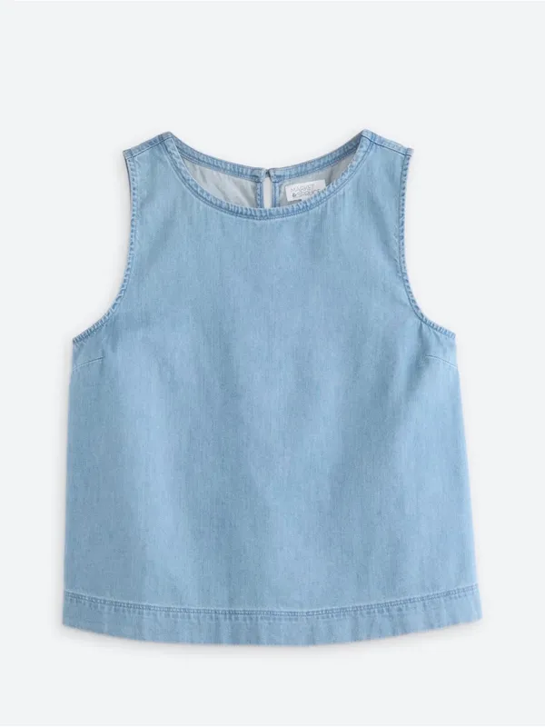 Market & Spruce Rori Cotton Tank Blue Large NWT STITCH FIX - Image 4