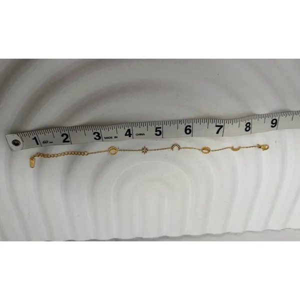 Gold Celestial Charm Bracelet Sun Moon Star Adjustable Dainty Chain‎ NEW - Image 8