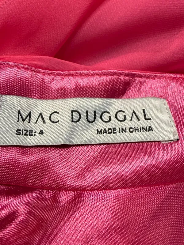 Mac Duggal Ruffle Tiered Cut-Out Chiffon Gown Womens 4 Hot Pink Formal 67911 NWT - Image 17