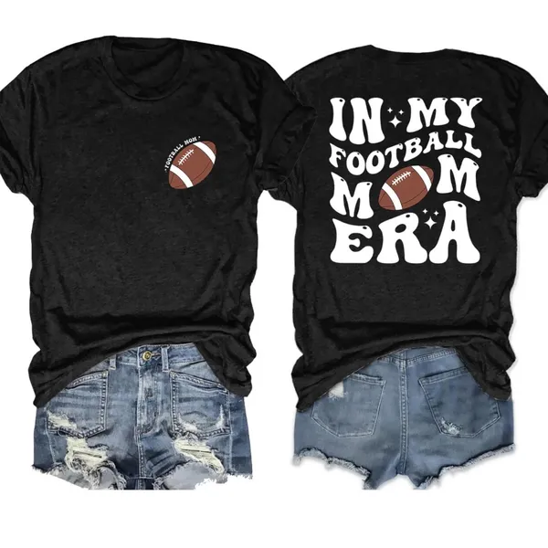 NWT “In My Football Mom Era”‎ Black Tee - Med - Image 2
