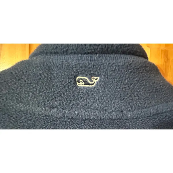 Vineyard Vines Marthas Vineyard Fleece Vest Womens L‎ Large Full Zip Navy - Image 7