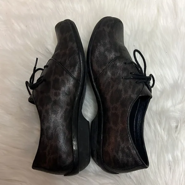 Dansko Black & Brown Leather Animal Print‎ Oxfords Size 38 7/7.5 B35 - Image 8