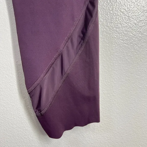 Lululemon Wunder Train High Rise Crop 21'' Women 10 Purple Culf Mesh Scallop Hem - Image 7