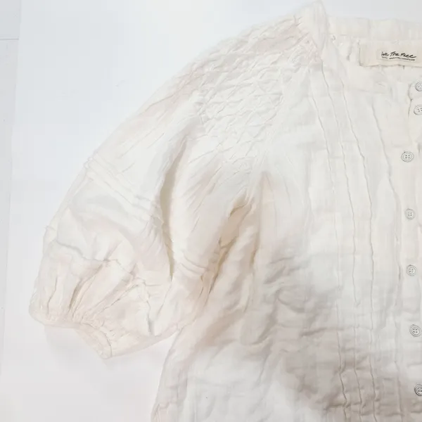 Free People Secret Falls Smocked Top in Ivory - Image 3