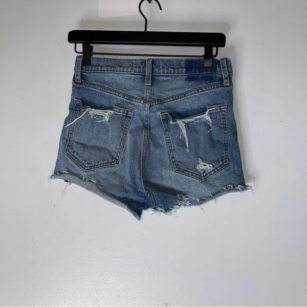abercrombie fitch High Rise Mom Shorts‎ Distressed Blue Size 27/4 - Image 2