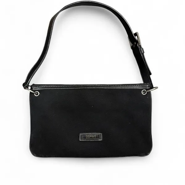 Esprit Black‎ Canvas Baguette Shoulder Bag Y2K - Image 3