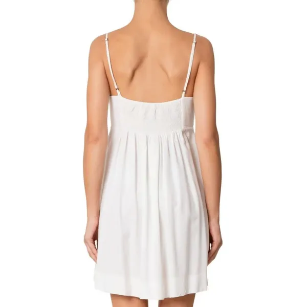 NWOT Farm Rio Linen Blend White Sleeveless Mini Dress Size L - Image 4