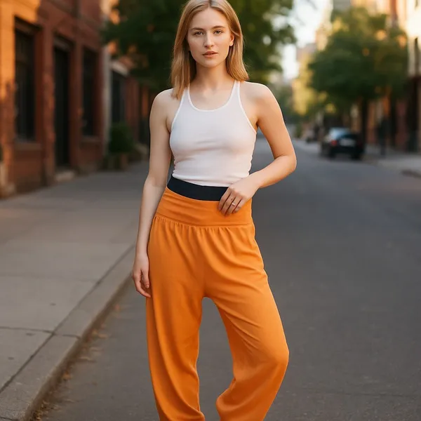 NWOT Free People Movement X Free People Victory Harem Pants Orange - Image 3