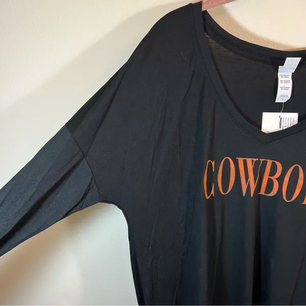 District Women’s Black Oklahoma Cowboys‎ Long Sleeve Top Medium NWT - Image 5