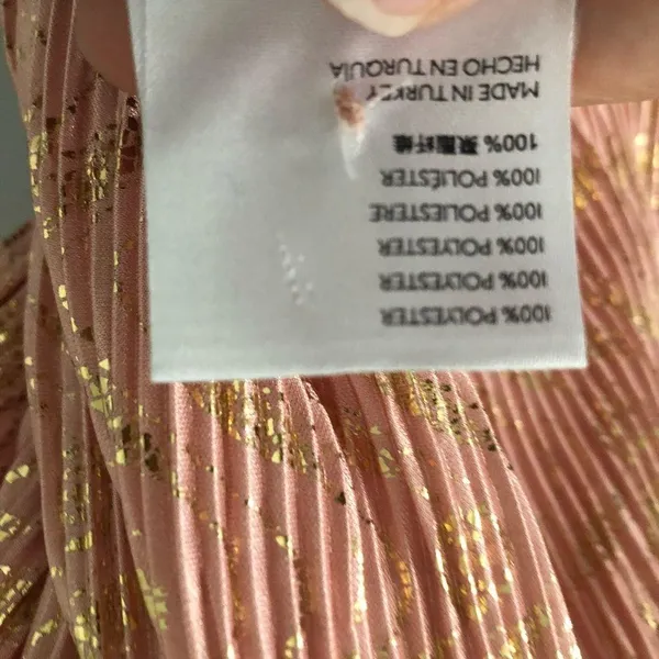 Anthropologie Vickie Halter Top Peach and Metallic Gold NEW - Image 5